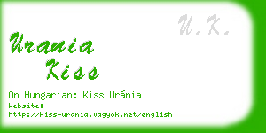 urania kiss business card